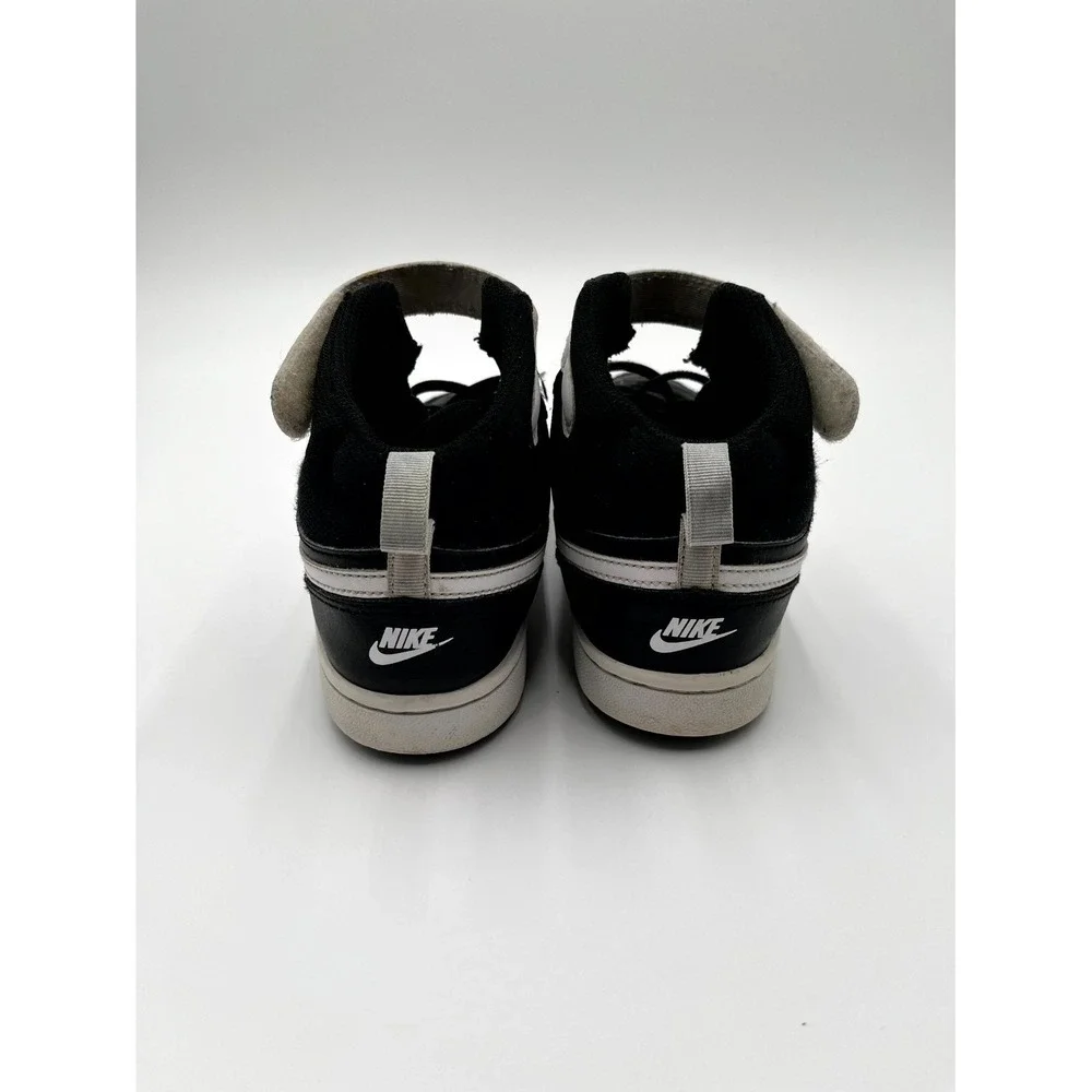 Nike Court Borough Mid 2 Unisex Kids 3 Casual Shoes Black‎ White Leather Sneaker